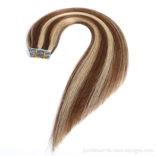 Wholesale 100% Human Hair, #P424 Ombre Color Invisible Tape In Hair Extensions Human Remy Skin Weft Tape Hair Extensions